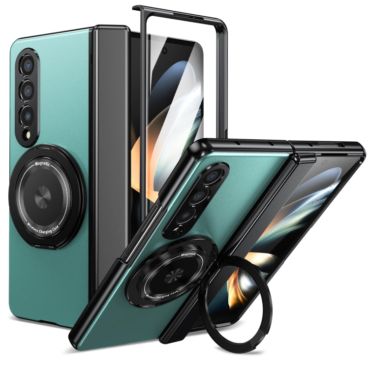 For Samsung Galaxy Z Fold4 Gold Medal Rotating Folding Series Ring Holder Phone Case(Royal Blue) - Galaxy Z Fold4 5G Cases by buy2fix | Online Shopping UK | buy2fix