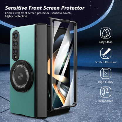 For Samsung Galaxy Z Fold4 Gold Medal Rotating Folding Series Ring Holder Phone Case(Royal Blue) - Galaxy Z Fold4 5G Cases by buy2fix | Online Shopping UK | buy2fix