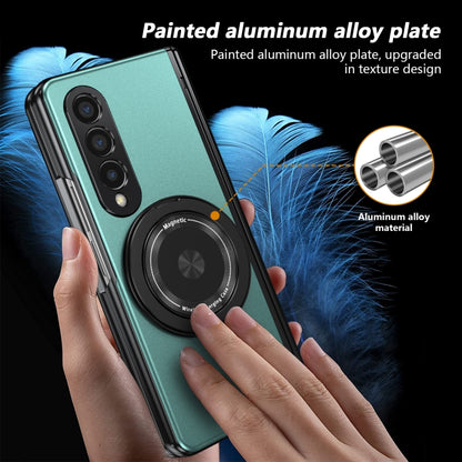 For Samsung Galaxy Z Fold4 Gold Medal Rotating Folding Series Ring Holder Phone Case(Royal Blue) - Galaxy Z Fold4 5G Cases by buy2fix | Online Shopping UK | buy2fix