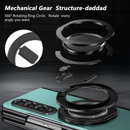 For Samsung Galaxy Z Fold4 Gold Medal Rotating Folding Series Ring Holder Phone Case(Royal Blue) - Galaxy Z Fold4 5G Cases by buy2fix | Online Shopping UK | buy2fix