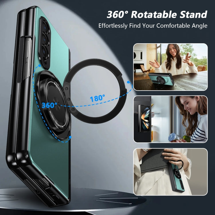 For Samsung Galaxy Z Fold4 Gold Medal Rotating Folding Series Ring Holder Phone Case(Royal Blue) - Galaxy Z Fold4 5G Cases by buy2fix | Online Shopping UK | buy2fix