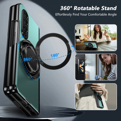 For Samsung Galaxy Z Fold4 Gold Medal Rotating Folding Series Ring Holder Phone Case(Royal Blue) - Galaxy Z Fold4 5G Cases by buy2fix | Online Shopping UK | buy2fix