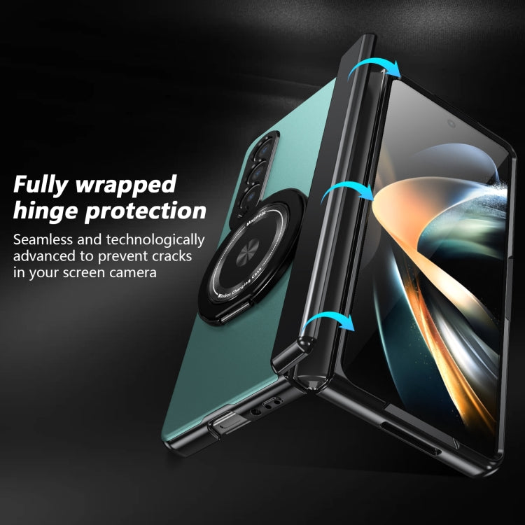 For Samsung Galaxy Z Fold4 Gold Medal Rotating Folding Series Ring Holder Phone Case(Royal Blue) - Galaxy Z Fold4 5G Cases by buy2fix | Online Shopping UK | buy2fix