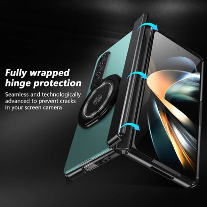 For Samsung Galaxy Z Fold4 Gold Medal Rotating Folding Series Ring Holder Phone Case(Royal Blue) - Galaxy Z Fold4 5G Cases by buy2fix | Online Shopping UK | buy2fix