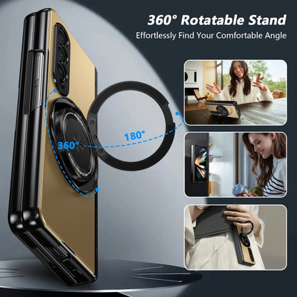 For Samsung Galaxy Z Fold4 Gold Medal Rotating Folding Series Ring Holder Phone Case(Gold) - Galaxy Z Fold4 5G Cases by buy2fix | Online Shopping UK | buy2fix