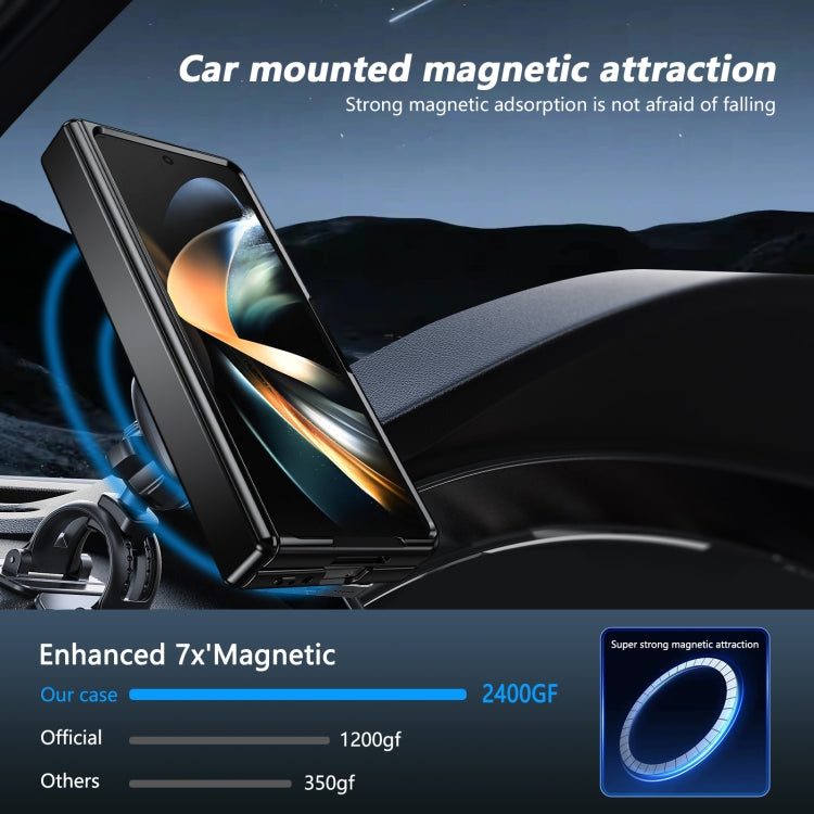 For Samsung Galaxy Z Fold4 Gold Medal Rotating Folding Series Ring Holder Phone Case(Gold) - Galaxy Z Fold4 5G Cases by buy2fix | Online Shopping UK | buy2fix