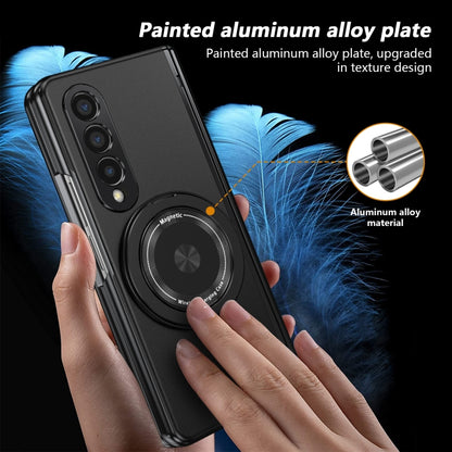 For Samsung Galaxy Z Fold4 Gold Medal Rotating Folding Series Ring Holder Phone Case(Black) - Galaxy Z Fold4 5G Cases by buy2fix | Online Shopping UK | buy2fix