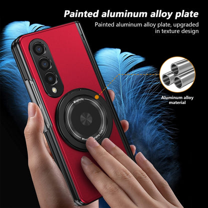 For Samsung Galaxy Z Fold4 Gold Medal Rotating Folding Series Ring Holder Phone Case(Red) - Galaxy Z Fold4 5G Cases by buy2fix | Online Shopping UK | buy2fix