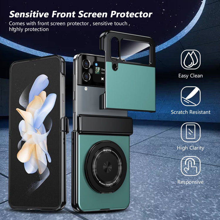 For Samsung Galaxy Z Flip4 Gold Medal Rotating Folding Series Ring Holder Phone Case(Royal Blue) - Galaxy Z Flip4 5G Cases by buy2fix | Online Shopping UK | buy2fix