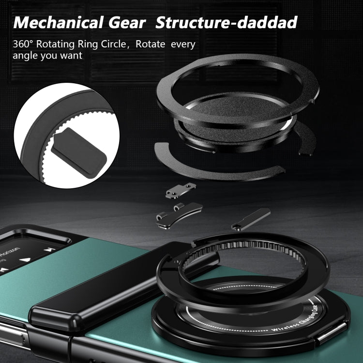 For Samsung Galaxy Z Flip4 Gold Medal Rotating Folding Series Ring Holder Phone Case(Royal Blue) - Galaxy Z Flip4 5G Cases by buy2fix | Online Shopping UK | buy2fix