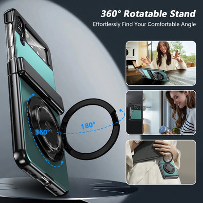 For Samsung Galaxy Z Flip4 Gold Medal Rotating Folding Series Ring Holder Phone Case(Royal Blue) - Galaxy Z Flip4 5G Cases by buy2fix | Online Shopping UK | buy2fix