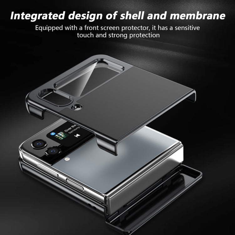 For Samsung Galaxy Z Flip4 Gold Medal Rotating Folding Series Ring Holder Phone Case(Black) - Galaxy Z Flip4 5G Cases by buy2fix | Online Shopping UK | buy2fix