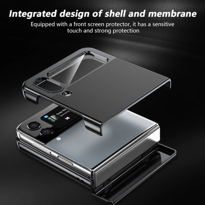 For Samsung Galaxy Z Flip4 Gold Medal Rotating Folding Series Ring Holder Phone Case(Black) - Galaxy Z Flip4 5G Cases by buy2fix | Online Shopping UK | buy2fix