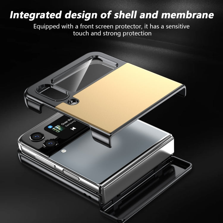 For Samsung Galaxy Z Flip3 Gold Medal Rotating Folding Series Ring Holder Phone Case(Gold) - Galaxy Phone Cases by buy2fix | Online Shopping UK | buy2fix