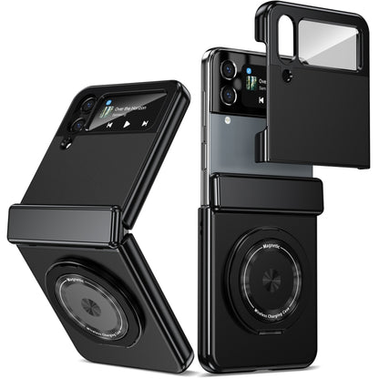 For Samsung Galaxy Z Flip3 Gold Medal Rotating Folding Series Ring Holder Phone Case(Black) - Galaxy Phone Cases by buy2fix | Online Shopping UK | buy2fix