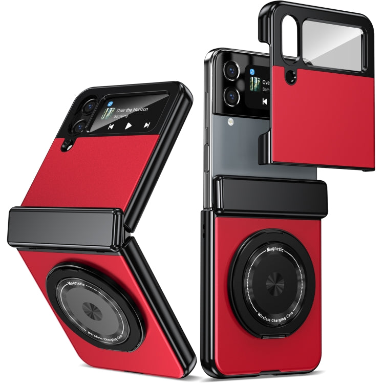 For Samsung Galaxy Z Flip3 Gold Medal Rotating Folding Series Ring Holder Phone Case(Red) - Galaxy Phone Cases by buy2fix | Online Shopping UK | buy2fix
