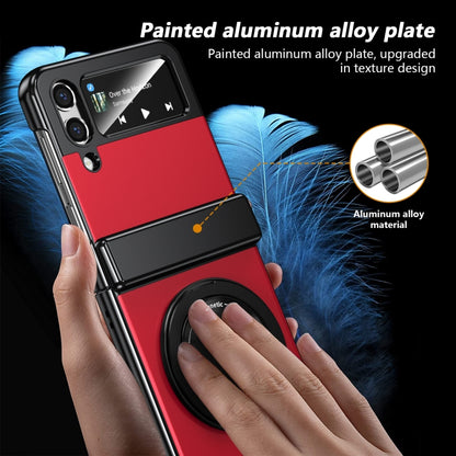 For Samsung Galaxy Z Flip3 Gold Medal Rotating Folding Series Ring Holder Phone Case(Red) - Galaxy Phone Cases by buy2fix | Online Shopping UK | buy2fix