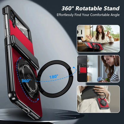 For Samsung Galaxy Z Flip3 Gold Medal Rotating Folding Series Ring Holder Phone Case(Red) - Galaxy Phone Cases by buy2fix | Online Shopping UK | buy2fix