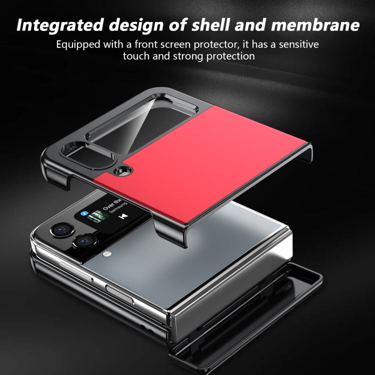 For Samsung Galaxy Z Flip3 Gold Medal Rotating Folding Series Ring Holder Phone Case(Red) - Galaxy Phone Cases by buy2fix | Online Shopping UK | buy2fix