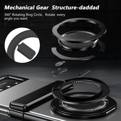 For Samsung Galaxy Z Flip3 Gold Medal Rotating Folding Series Ring Holder Phone Case(Silver) - Galaxy Phone Cases by buy2fix | Online Shopping UK | buy2fix