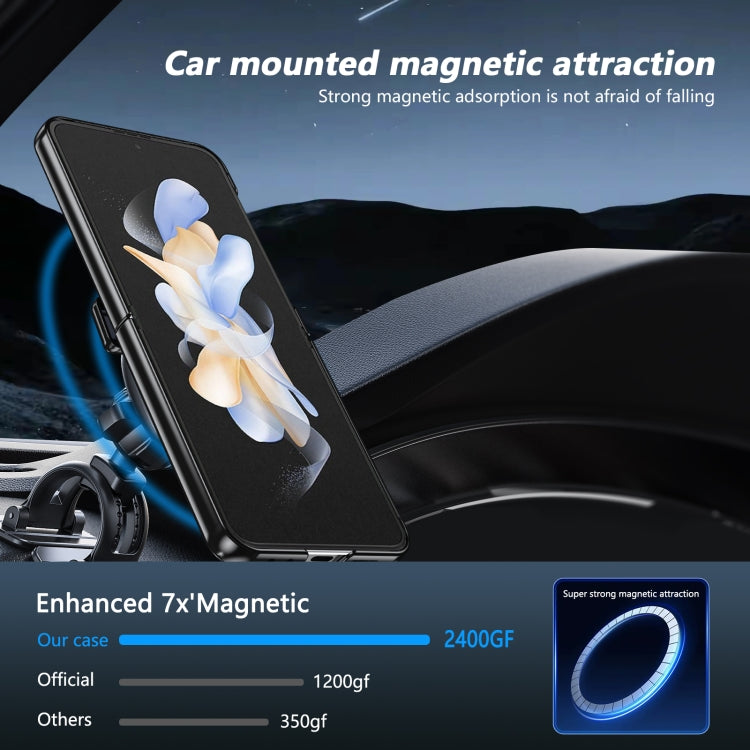 For Samsung Galaxy Z Flip3 Gold Medal Rotating Folding Series Ring Holder Phone Case(Silver) - Galaxy Phone Cases by buy2fix | Online Shopping UK | buy2fix