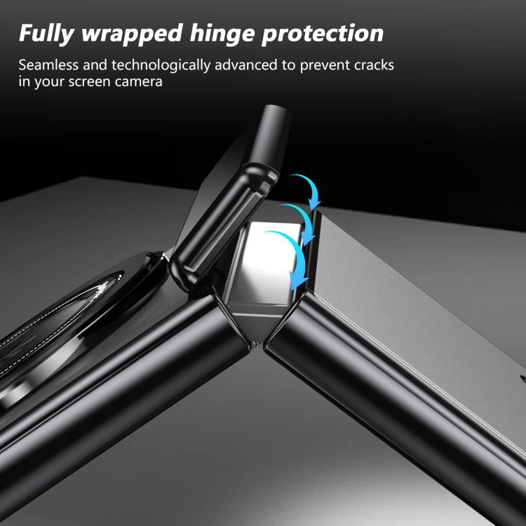 For Samsung Galaxy Z Flip3 Gold Medal Rotating Folding Series Ring Holder Phone Case(Silver) - Galaxy Phone Cases by buy2fix | Online Shopping UK | buy2fix