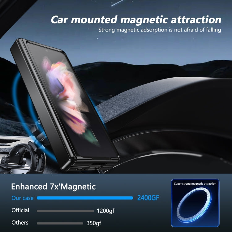 For Samsung Galaxy Z Fold3 Gold Medal Rotating Folding Series Ring Holder Phone Case(Royal Blue) - Galaxy Phone Cases by buy2fix | Online Shopping UK | buy2fix