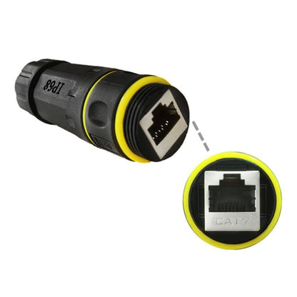 IP68 Waterproof Cat7 RJ45 Shielded Pure Copper Ethernet Coupler(Black) by buy2fix