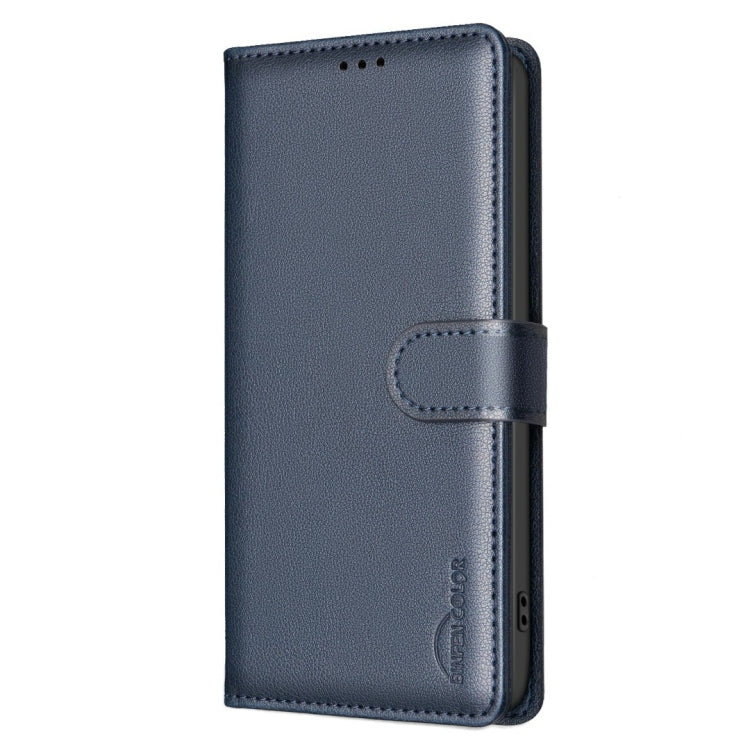 For OnePlus 13 Litchi Texture RFID Anti-theft Leather Phone Case(Blue) - OnePlus Cases by buy2fix | Online Shopping UK | buy2fix