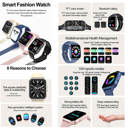 ZW36 1.83 inch BT Call Smart Watch, Blood oxygen / Blood Pressure / Heart Rate(Pink) by buy2fix