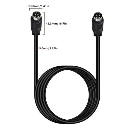 MD DIN 4 Pin Male to Male AC/DC Power Audio Adapter Cable, Length:5m(Black) by buy2fix
