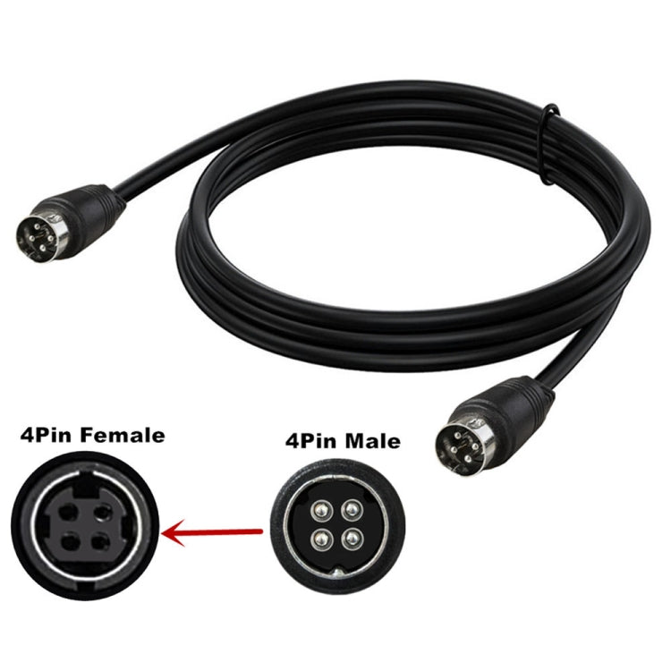 MD DIN 4 Pin Male to Male AC/DC Power Audio Adapter Cable, Length:5m(Black) by buy2fix