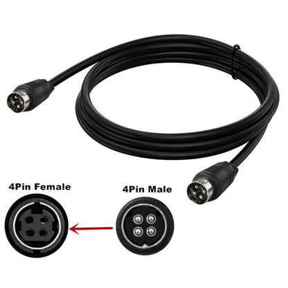 MD DIN 4 Pin Male to Male AC/DC Power Audio Adapter Cable, Length:5m(Black) by buy2fix