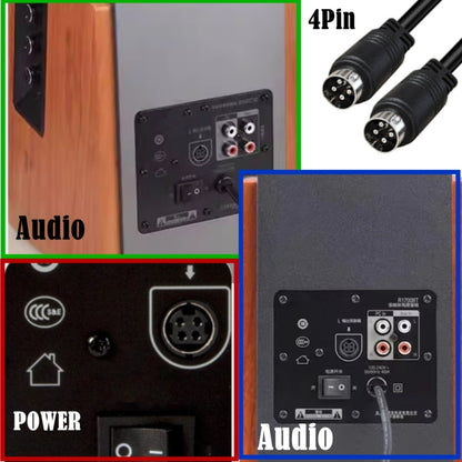 MD DIN 4 Pin Male to Male AC/DC Power Audio Adapter Cable, Length:5m(Black) by buy2fix