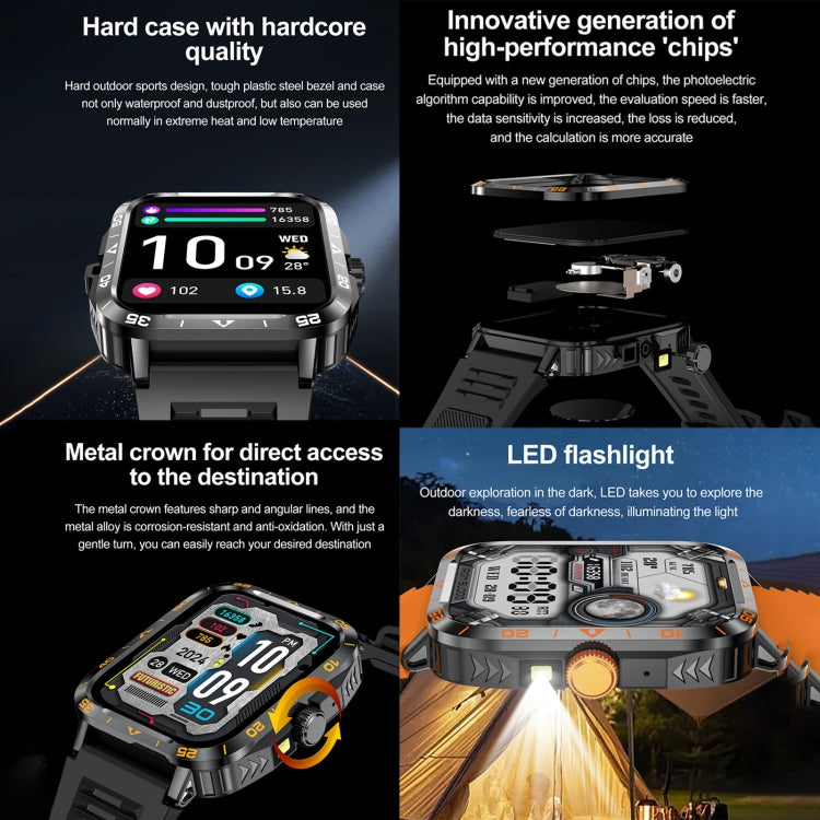 ZW59 1.95 inch BT Call Sports Smart Watch, Blood Oxygen / Heart Rate / Remote Photography(Black) by buy2fix