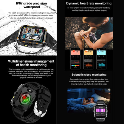 ZW59 1.95 inch BT Call Sports Smart Watch, Blood Oxygen / Heart Rate / Remote Photography(Black) by buy2fix