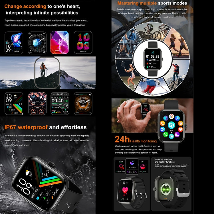 ZW65 2.01 inch Fitness Smart Watch, Blood Oxygen / Blood Pressure / Heart Rate(Pink) by buy2fix