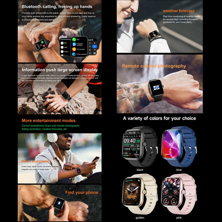 ZW65 2.01 inch Fitness Smart Watch, Blood Oxygen / Blood Pressure / Heart Rate(Pink) by buy2fix