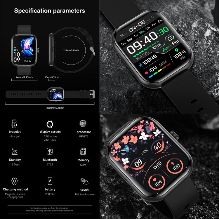 ZW65 2.01 inch Fitness Smart Watch, Blood Oxygen / Blood Pressure / Heart Rate(Pink) by buy2fix