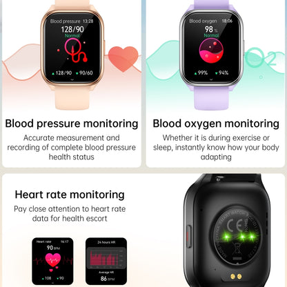 KT73S 1.85 inch Square Screen BT Call Smart Watch, Heart Rate / Blood Pressure / Blood Oxygen / Female Health / Sleep Monitoring(Purple) by buy2fix
