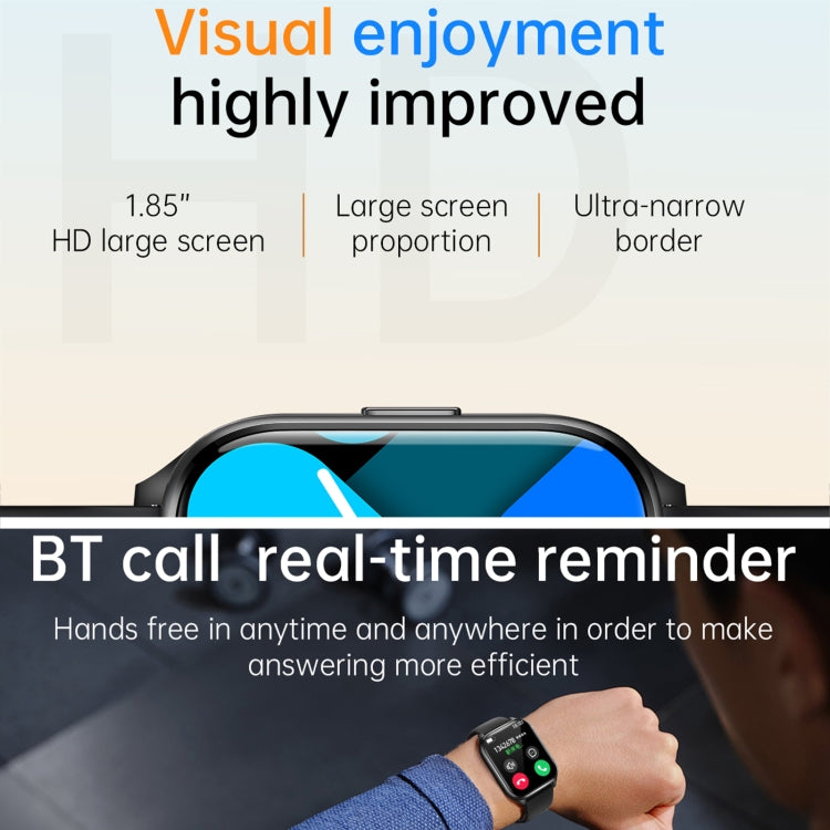 KT73S 1.85 inch Square Screen BT Call Smart Watch, Heart Rate / Blood Pressure / Blood Oxygen / Female Health / Sleep Monitoring(Purple) by buy2fix