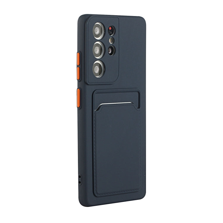 For Samsung Galaxy S25 Ultra 5G Card Slot Design Shockproof TPU Phone Case(Dark Blue) by buy2fix