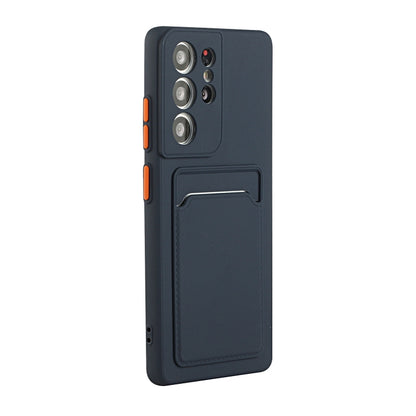 For Samsung Galaxy S25 Ultra 5G Card Slot Design Shockproof TPU Phone Case(Dark Blue) by buy2fix