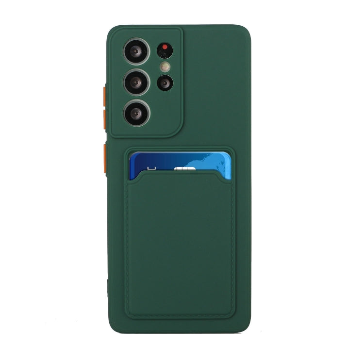 For Samsung Galaxy S25 Ultra 5G Card Slot Design Shockproof TPU Phone Case(Dark Green) by buy2fix
