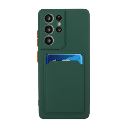 For Samsung Galaxy S25 Ultra 5G Card Slot Design Shockproof TPU Phone Case(Dark Green) by buy2fix
