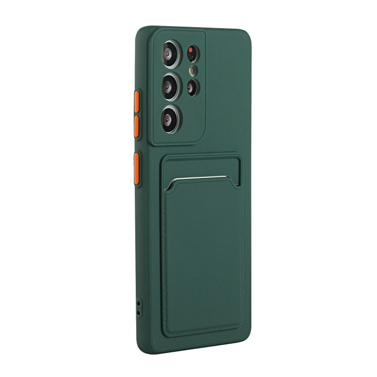 For Samsung Galaxy S25 Ultra 5G Card Slot Design Shockproof TPU Phone Case(Dark Green) by buy2fix