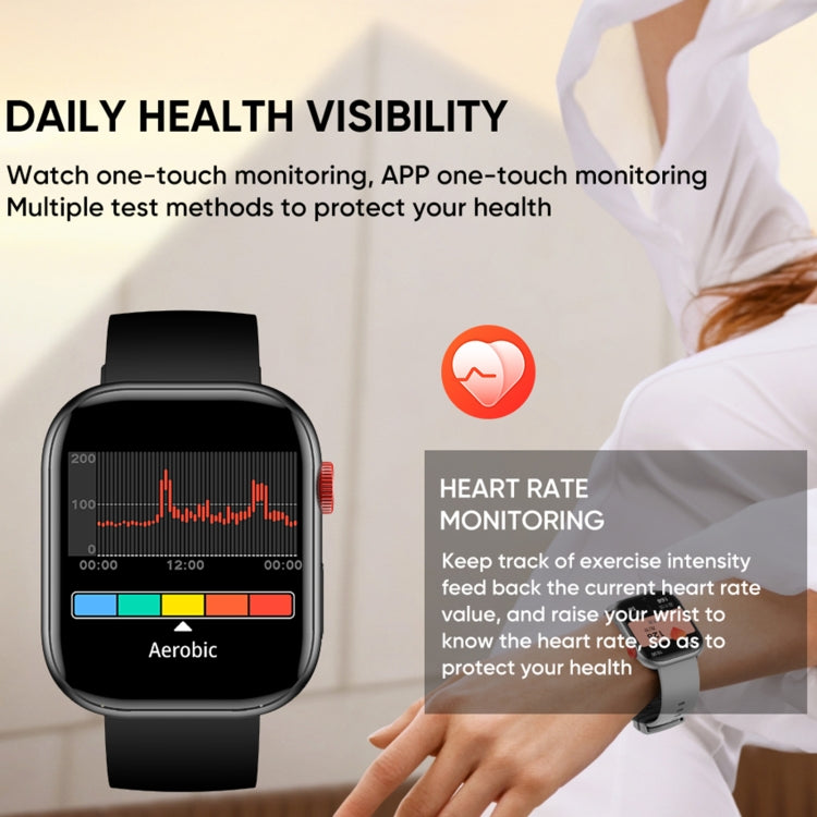 LC88 2 inch Square Screen BT Call Smart Watch, Heart Rate / Blood Pressure / Blood Oxygen / Sleep Monitoring(Silver) by buy2fix
