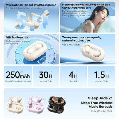 REMAX SleepBuds Z1 True Wireless Bluetooth 5.4 Music Earphones(Purple) - TWS Earphone by REMAX | Online Shopping UK | buy2fix
