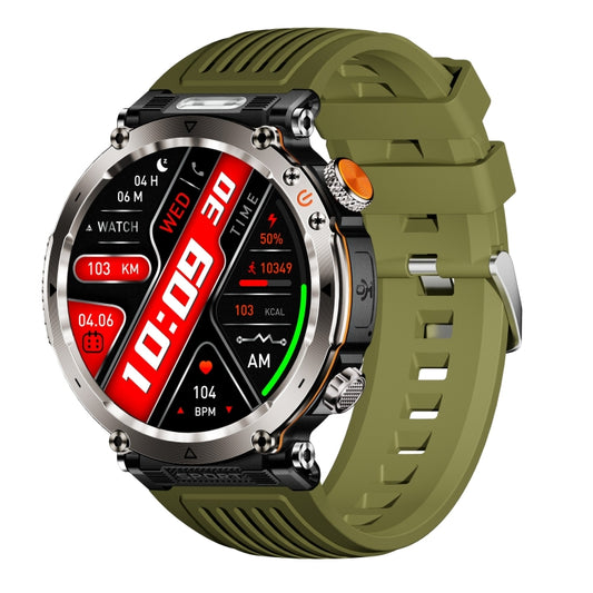 HT30 1.7 inch IP68 Waterproof Silicone Band Smart Watch, Support Flashlight / Banknote Detector Light / Compass(Army Green) by buy2fix