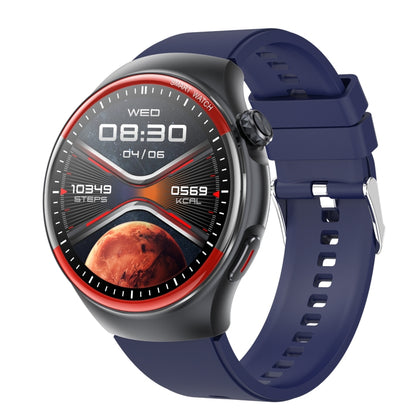 T82 1.43 inch Round Screen BT Call Smart Watch, Heart Rate / Blood Pressure / Blood Oxygen / Sleep / Blood Sugar / HRV / Metope / SOS, Strap:Silicone Blue by buy2fix
